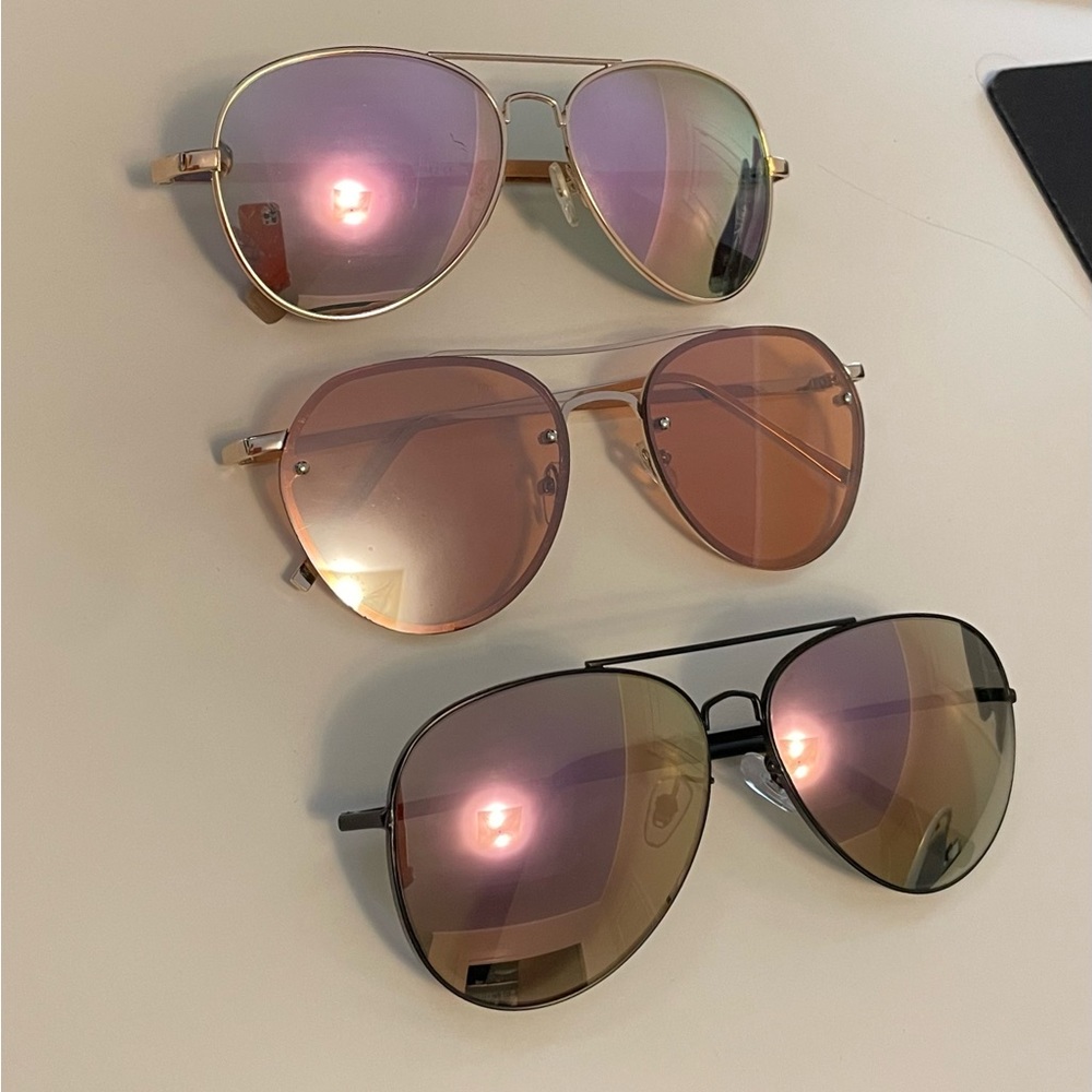 Set of 3 aviator sunglasses